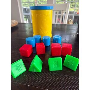 1977 Fisher-Price Shape Sorter – 12 Shape Set w/ Original Container Vintage Toy